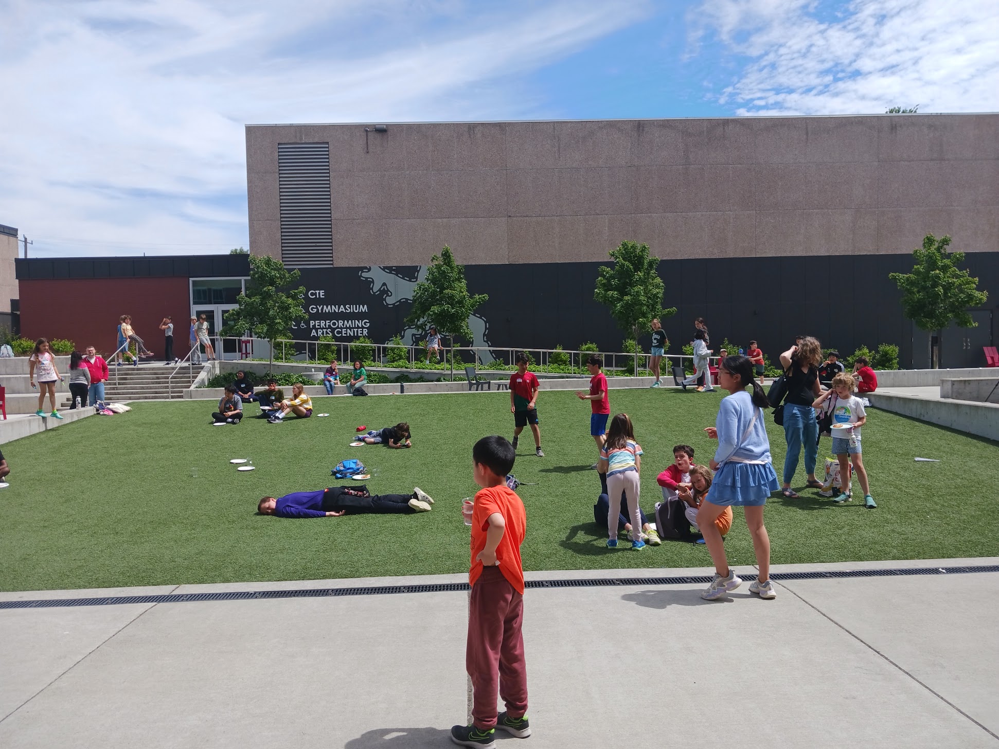 kids socializing (and napping) during a break